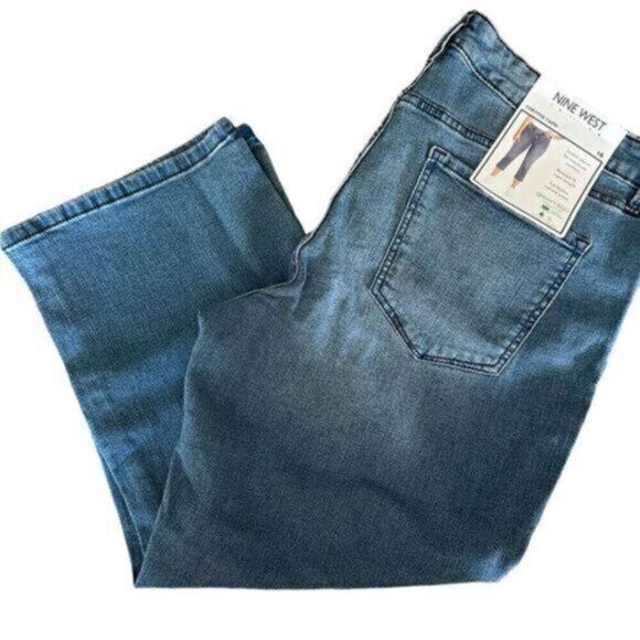 NWT - Nine West Plus Size Women’s Blue Jean Capri Cropped - Size 16 - Picture 1 of 5